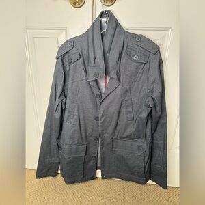 Kane & Unke Herringbone Military Button Up Jacket (Men’s Size Large)